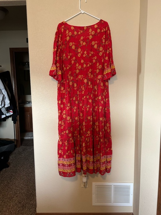 NWT Suzanne Betro Boho Floral Tiered Maxi Dress 100% Rayon Spring Summer Flowy - Picture 9 of 12